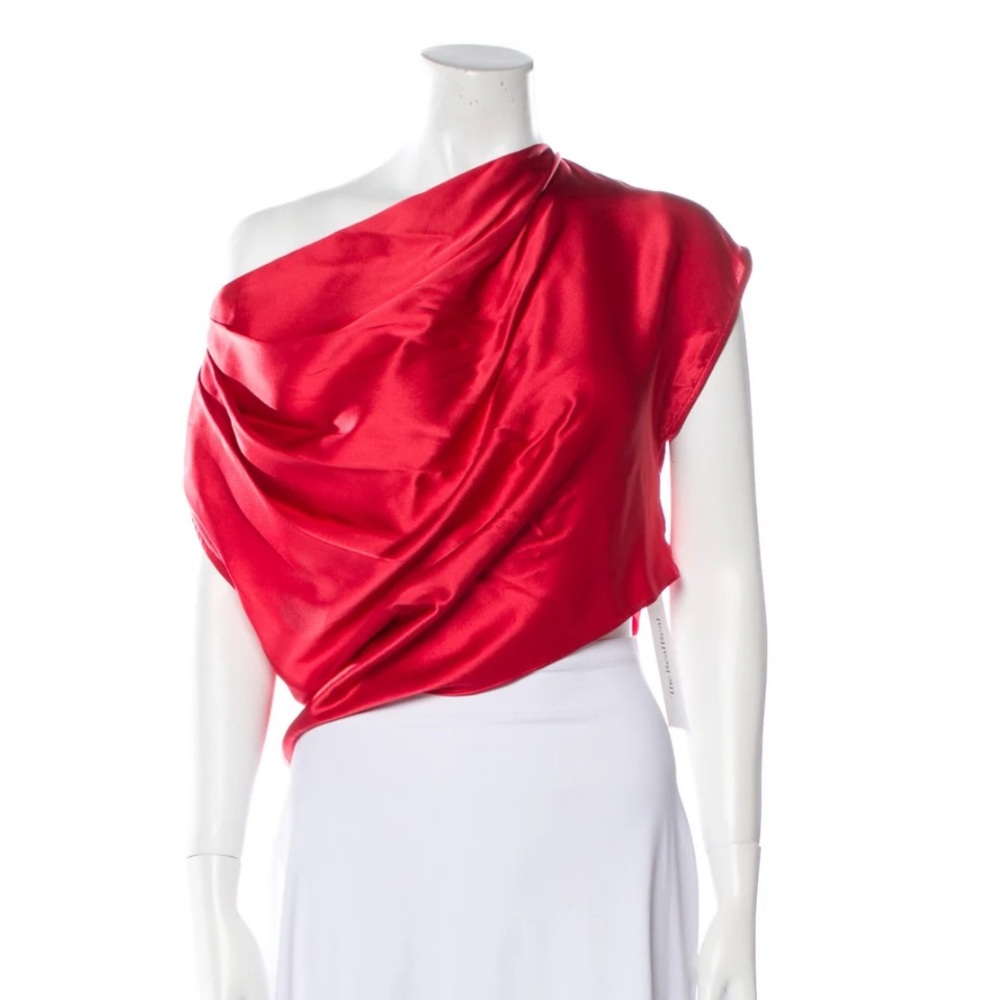 Michelle Mason Silk One-Shoulder top
